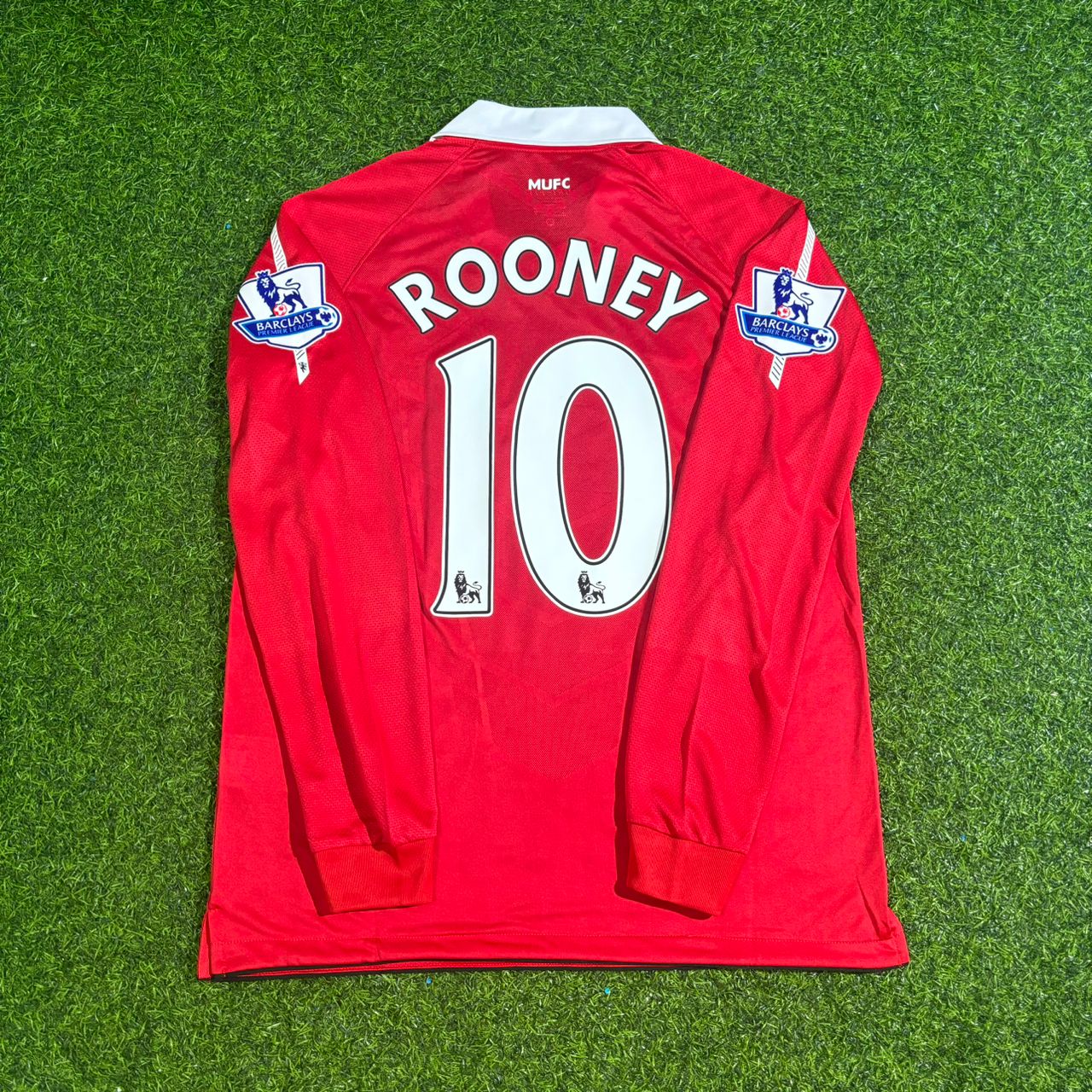 Wayne Rooney Manchester United 2010-2011 Long Sleeve Retro Home Football Jersey Kit