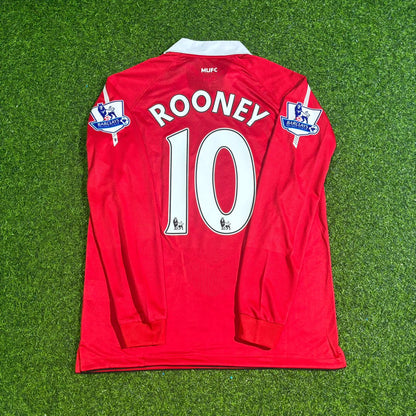 Wayne Rooney Manchester United 2010-2011 Long Sleeve Retro Home Football Jersey Kit
