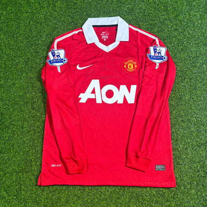 Wayne Rooney Manchester United 2010-2011 Long Sleeve Retro Home Football Jersey Kit