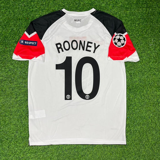 Wayne Rooney #10 Manchester United 2011 Champions League Final White Football Jersey Kit