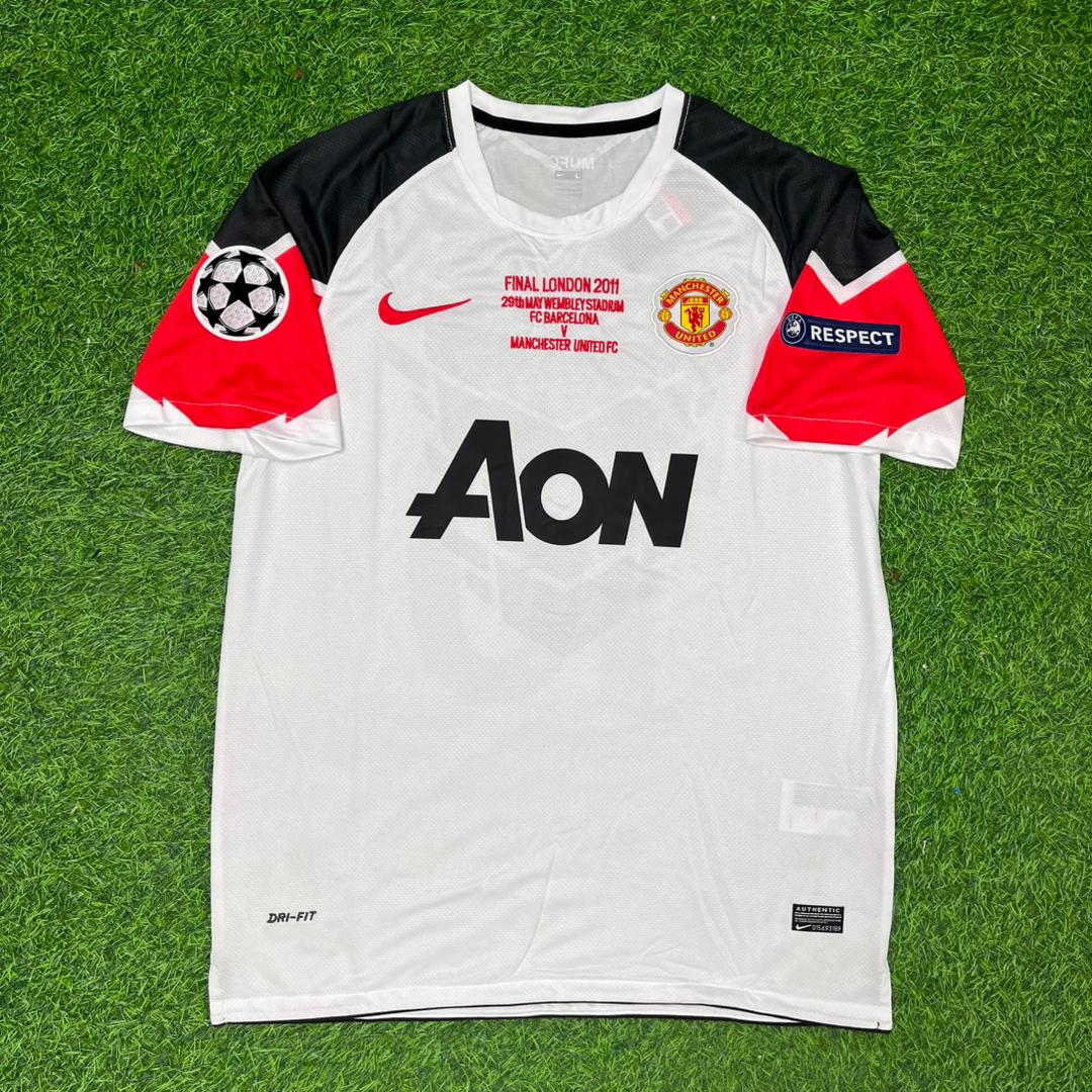 Wayne Rooney #10 Manchester United 2011 Champions League Final White Football Jersey Kit