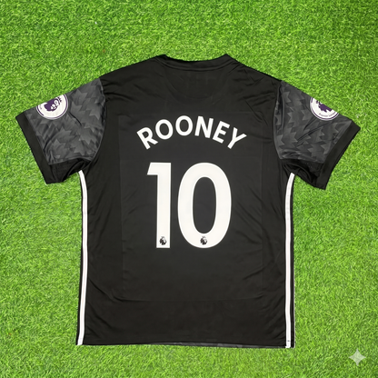 Wayne Rooney Manchester United 2017-2018 Black Retro Football Jersey Kit