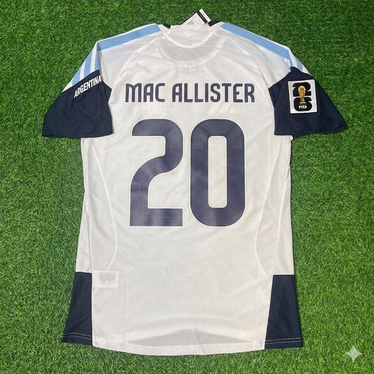 Argentina National Team World Cup 2026 Alexis Mac Allister Player Version White Football Soccer Kit Jersey