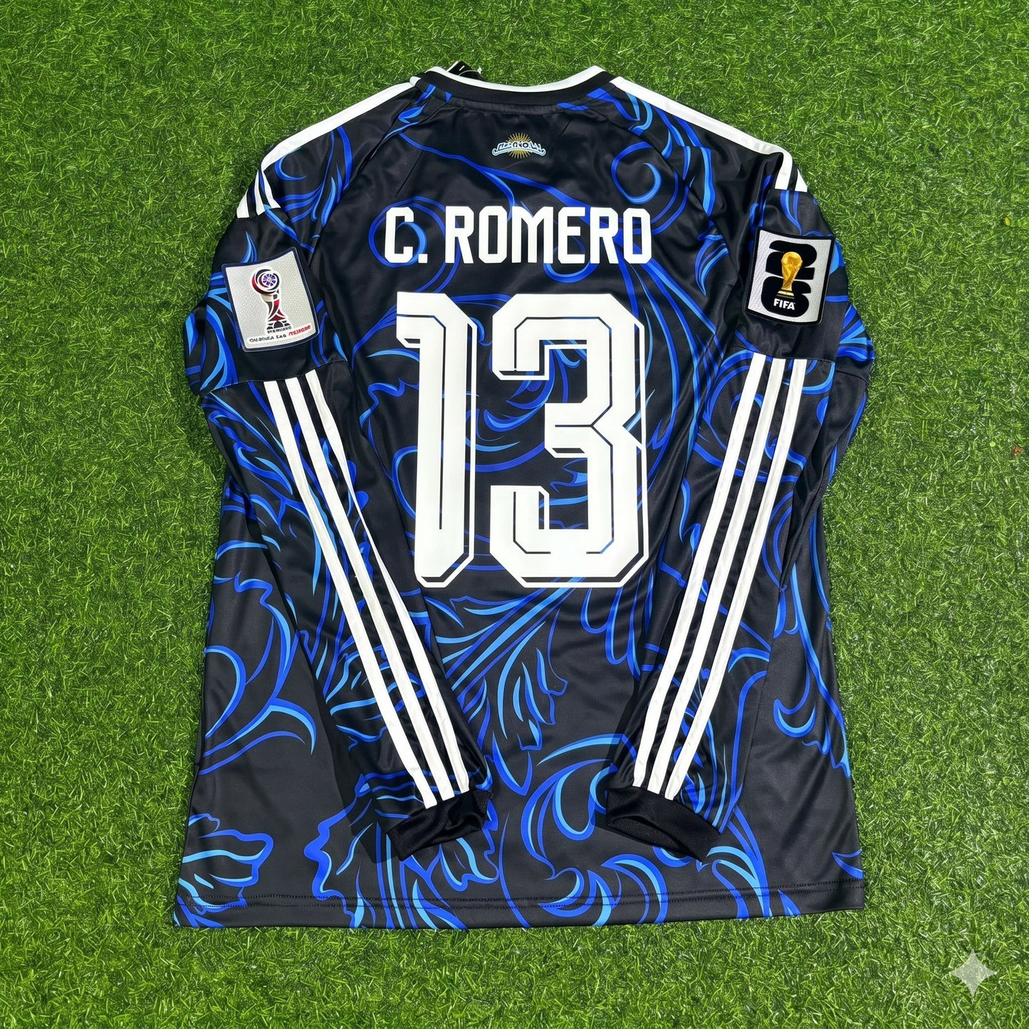 Argentina National Team World Cup 2026 Cristian Romero Long Sleeve Football Soccer Kit Jersey