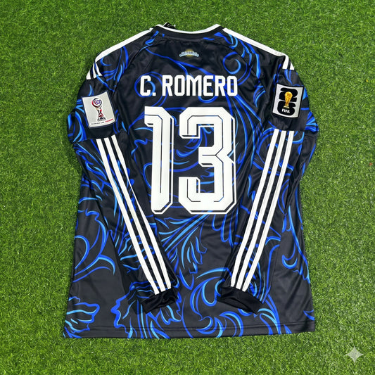 Argentina National Team World Cup 2026 Cristian Romero Long Sleeve Football Soccer Kit Jersey