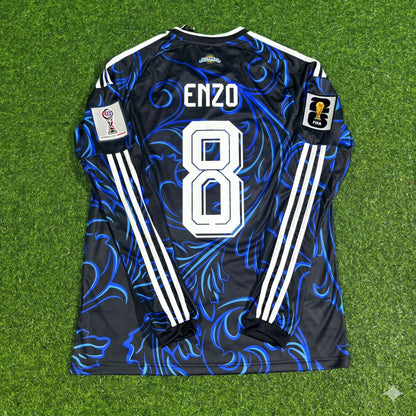 Argentina National Team World Cup 2026 Enzo Fernandez Long Sleeve Football Soccer Kit Jersey