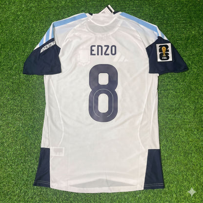 Argentina National Team World Cup 2026 Enzo Fernandez Player Version White Football Soccer Kit Jersey