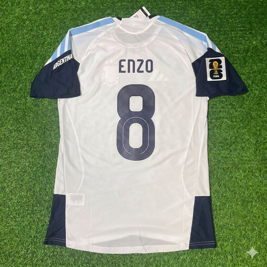Argentina National Team World Cup 2026 Enzo Fernandez Player Version White Football Soccer Kit Jersey