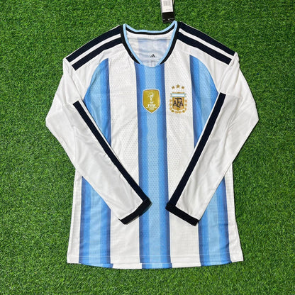 Argentina National Team World Cup 2026 Rodrigo de Paul Long Sleeve Football Soccer Kit Jersey