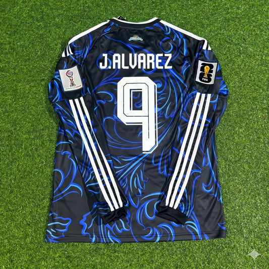Argentina National Team World Cup 2026 Julian Alvarez Long Sleeve Football Soccer Kit Jersey