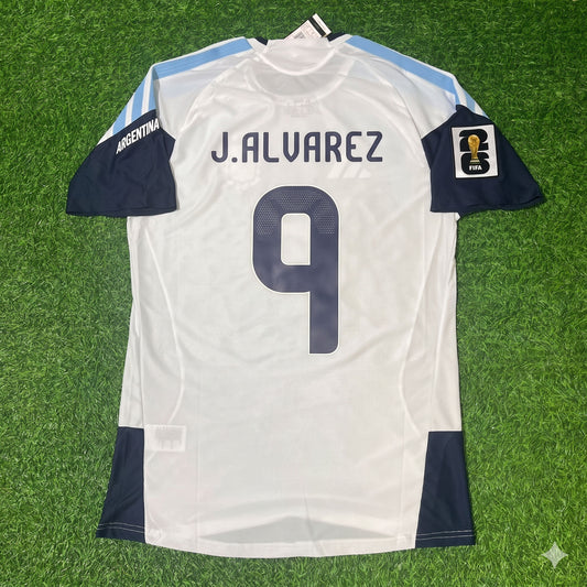 Argentina National Team World Cup 2026 Julian Alvarez Player Version White Football Soccer Kit Jersey