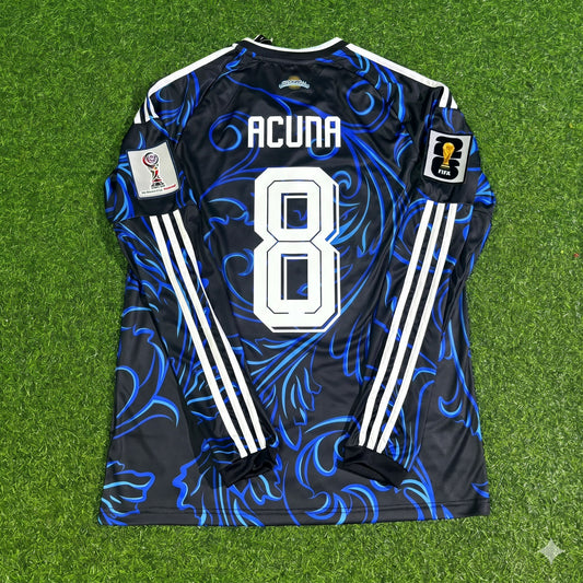 Argentina National Team World Cup 2026 Marcos Acuna Long Sleeve Football Soccer Kit Jersey