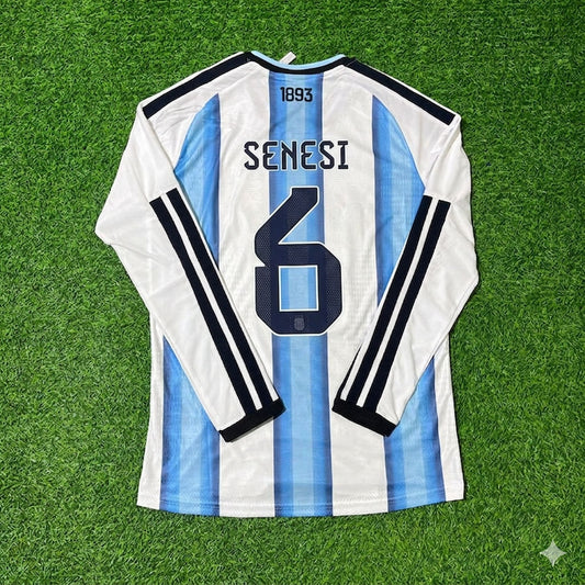 Argentina National Team World Cup 2026 Marcos Senesi Long Sleeve Football Soccer Kit Jersey