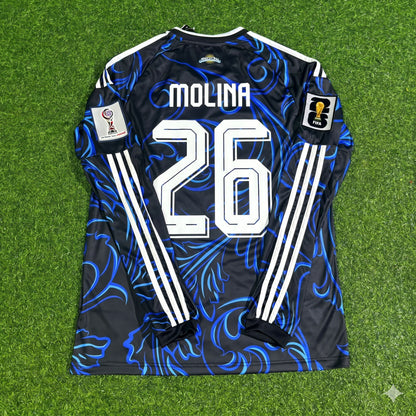 Argentina National Team World Cup 2026 Nahuel Molina Long Sleeve Football Soccer Kit Jersey