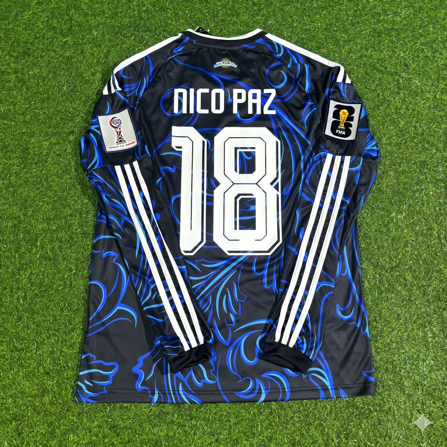 Argentina National Team World Cup 2026 Nico Paz Long Sleeve Football Soccer Kit Jersey