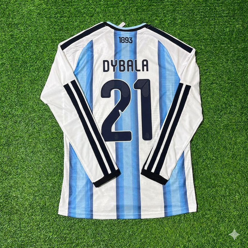 Argentina National Team World Cup 2026 Paulo Dybala Long Sleeve Football Soccer Kit Jersey