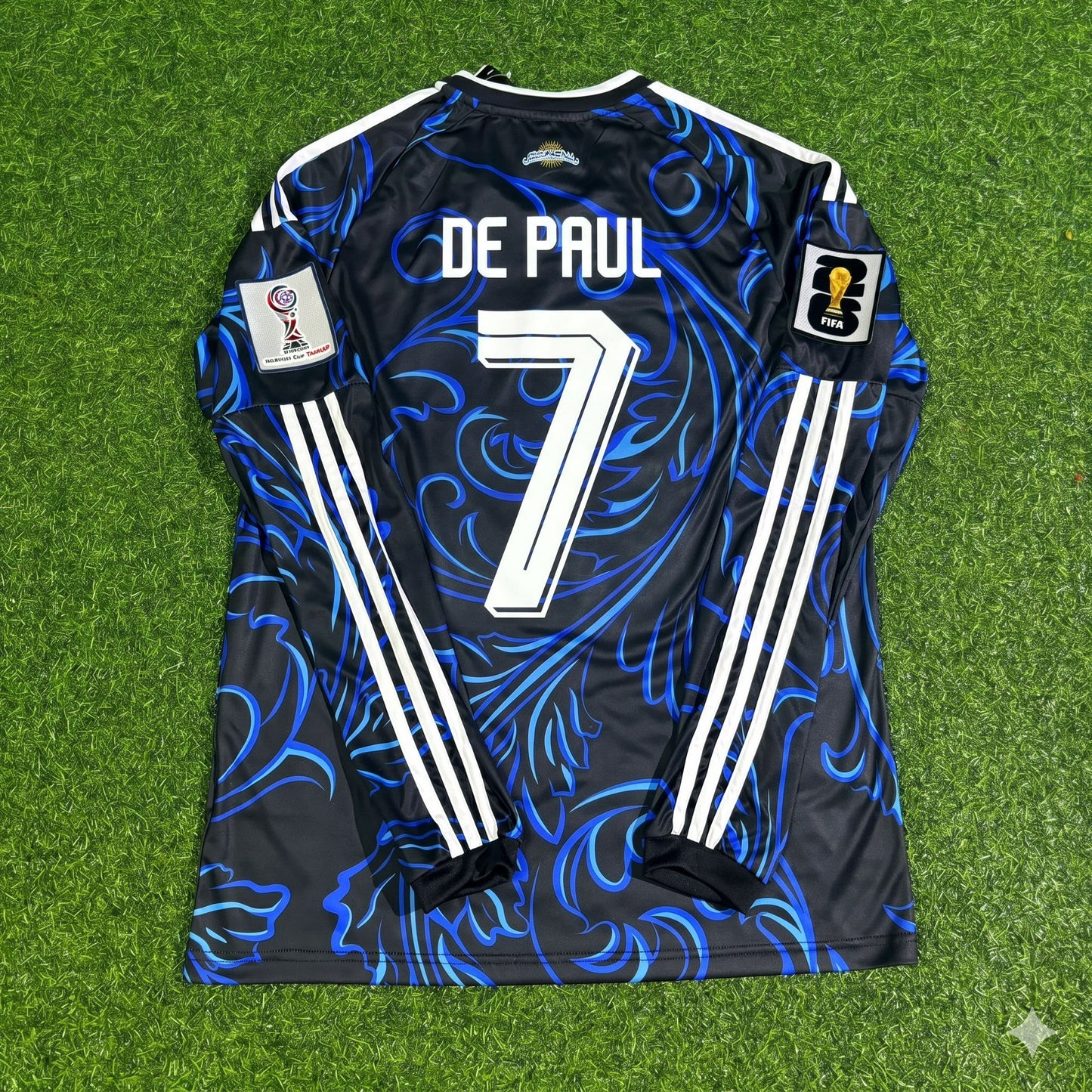 Argentina National Team World Cup 2026 Rodrigo de Paul Long Sleeve Football Soccer Kit Jersey
