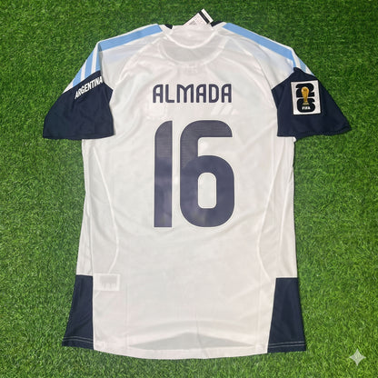 Argentina National Team World Cup 2026 Thiago Almada Player Version White Football Soccer Kit Jersey