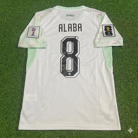 Austria National Team World Cup 2026 David Alaba White Football Soccer Kit Jersey