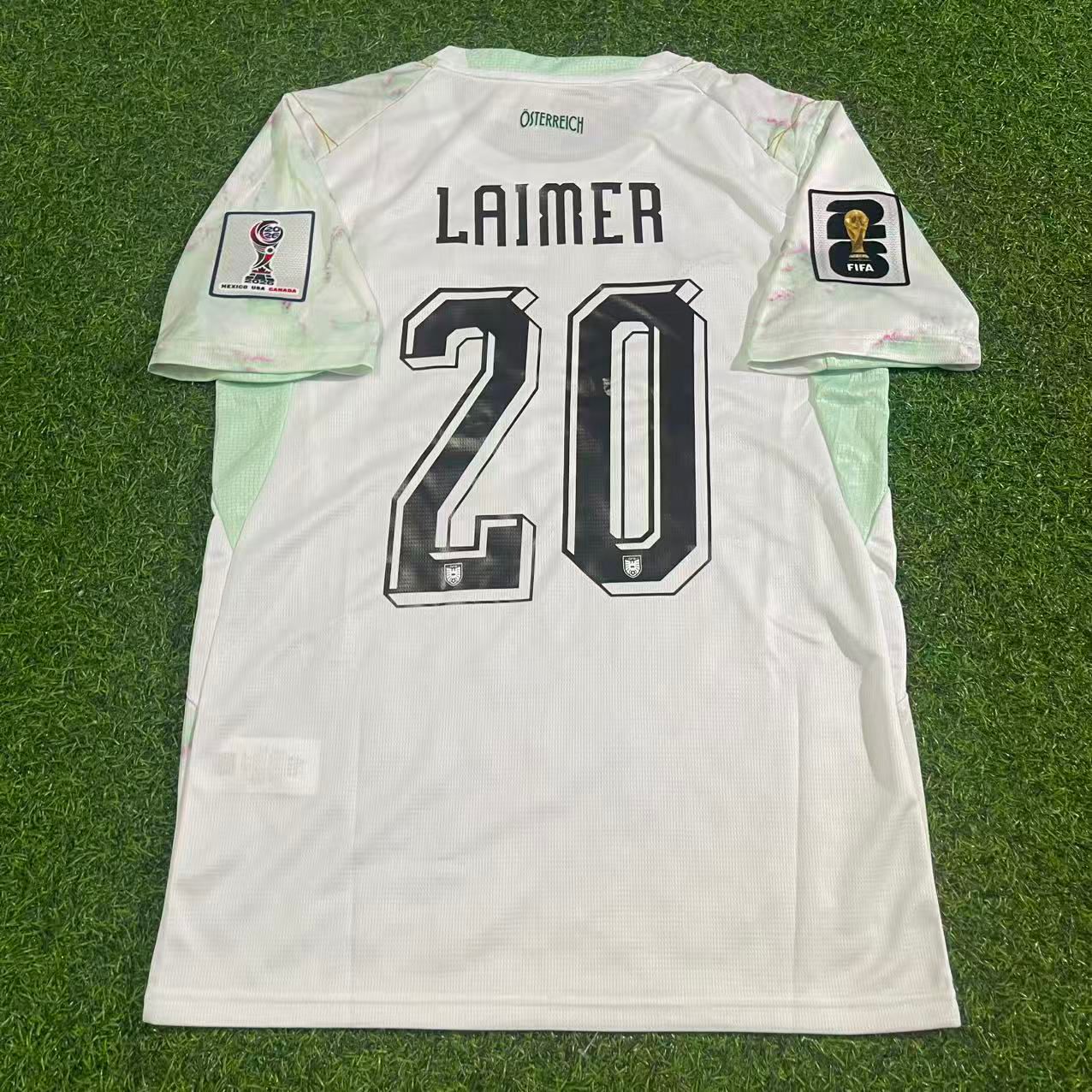 Austria National Team World Cup 2026 Konrad Laimer White Football Soccer Kit Jersey