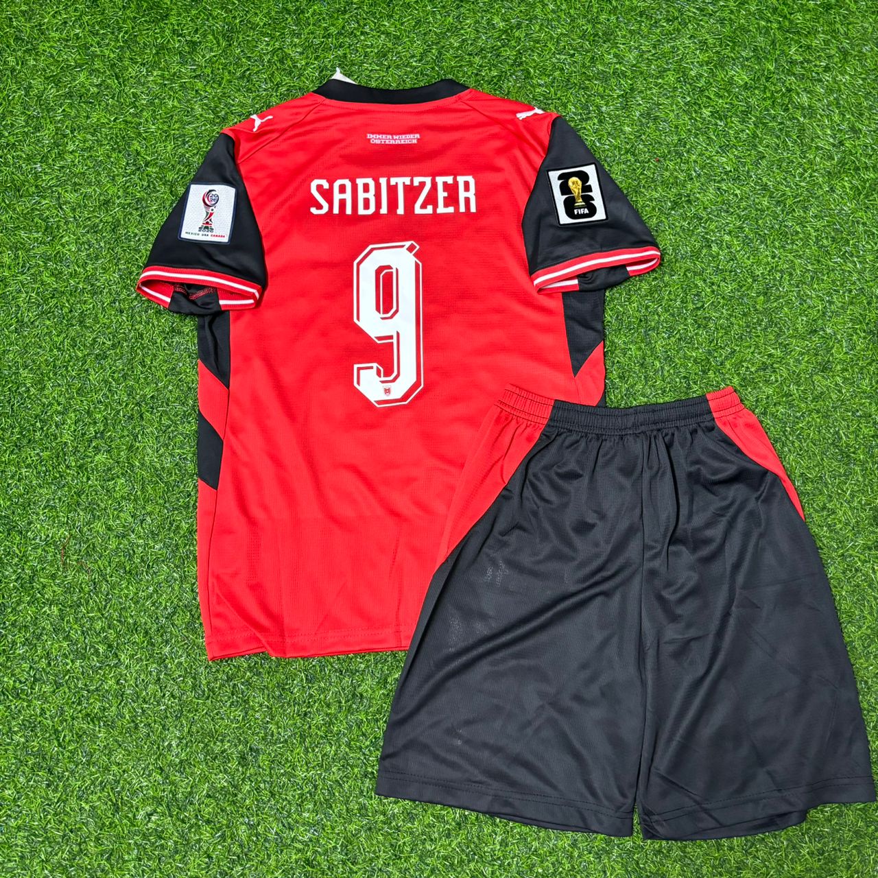 Österreichische Nationalmannschaft WM 2026 Marcel Sabitzer Kinder Fußballtrikot