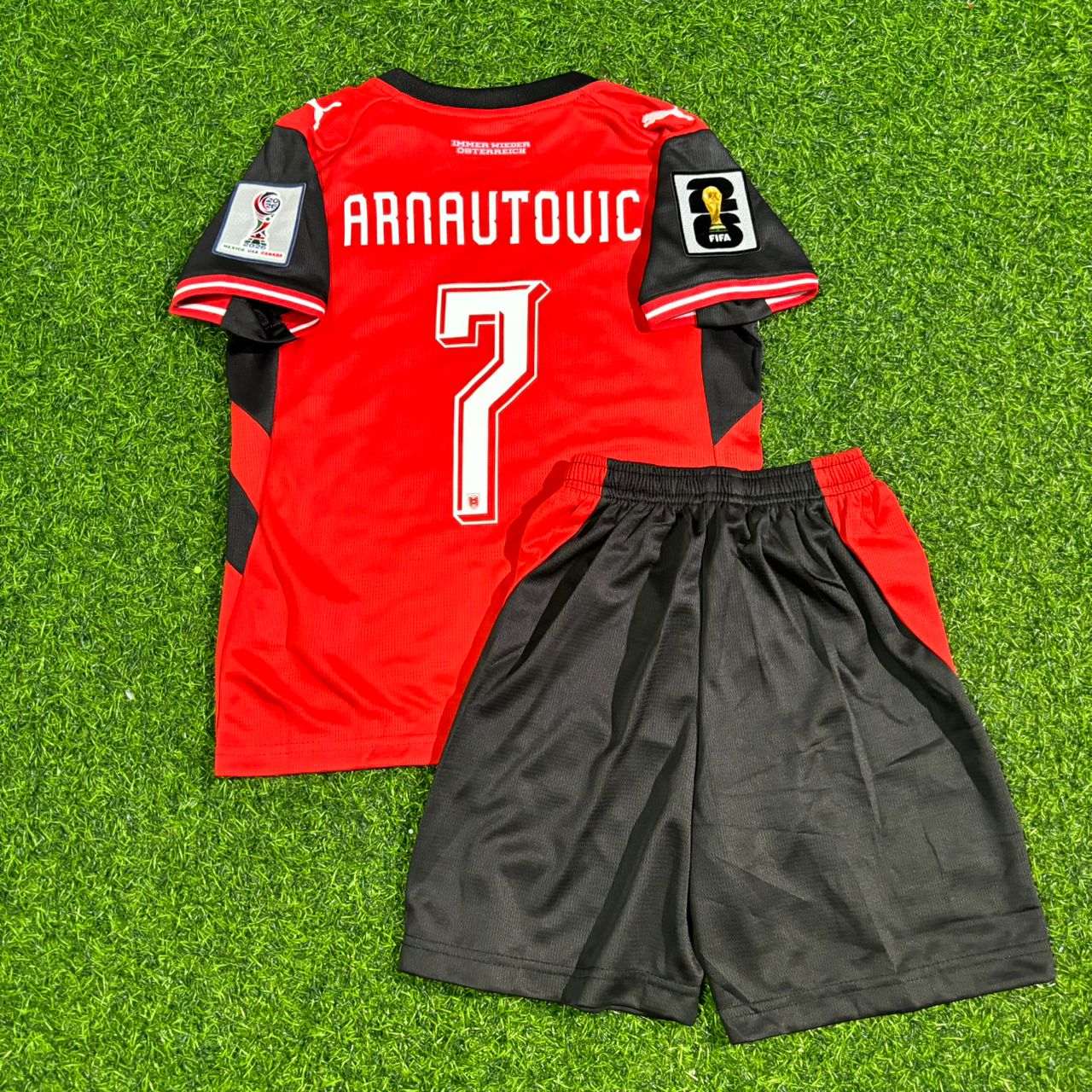 Austria National Team World Cup 2026 Marko Arnautovic Children Home Football Soccer Kit Jersey