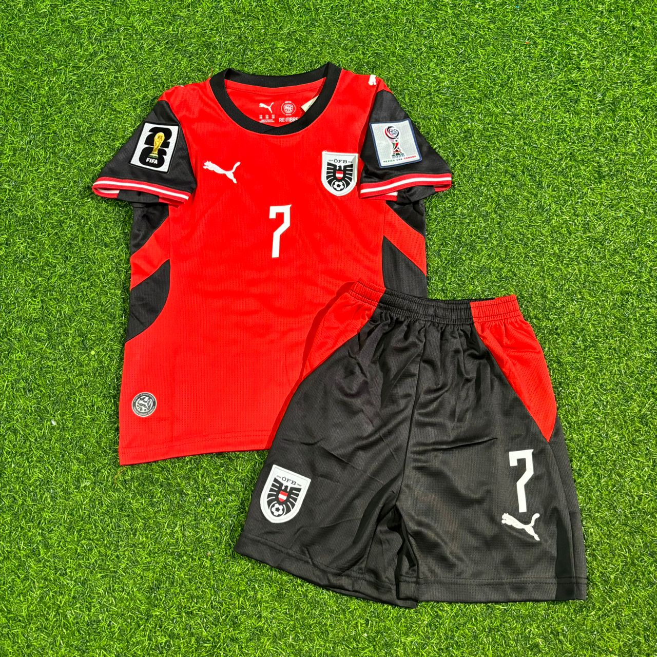 Austria National Team World Cup 2026 Marko Arnautovic Children Home Football Soccer Kit Jersey