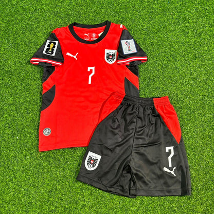 Austria National Team World Cup 2026 Marko Arnautovic Children Home Football Soccer Kit Jersey
