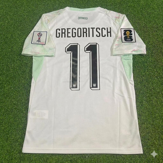 Austria National Team World Cup 2026 Michael Gregoritsch White Football Soccer Kit Jersey