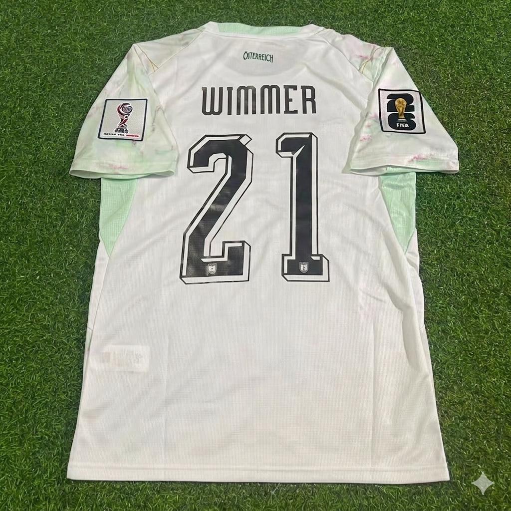 Austria National Team World Cup 2026 Patrick Wimmer White Football Soccer Kit Jersey