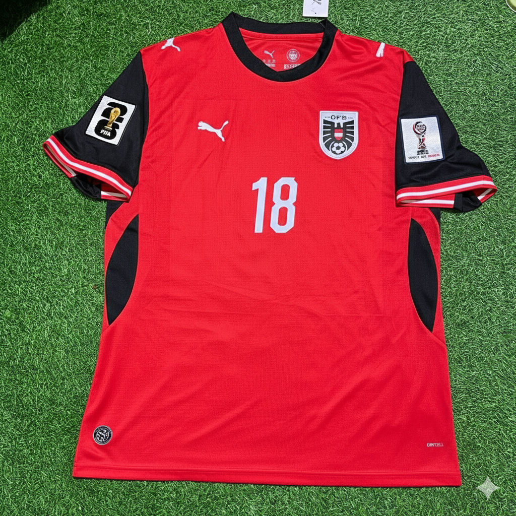 Österreichische Nationalmannschaft Weltmeisterschaft 2026 Romano Schmid Fußballtrikot