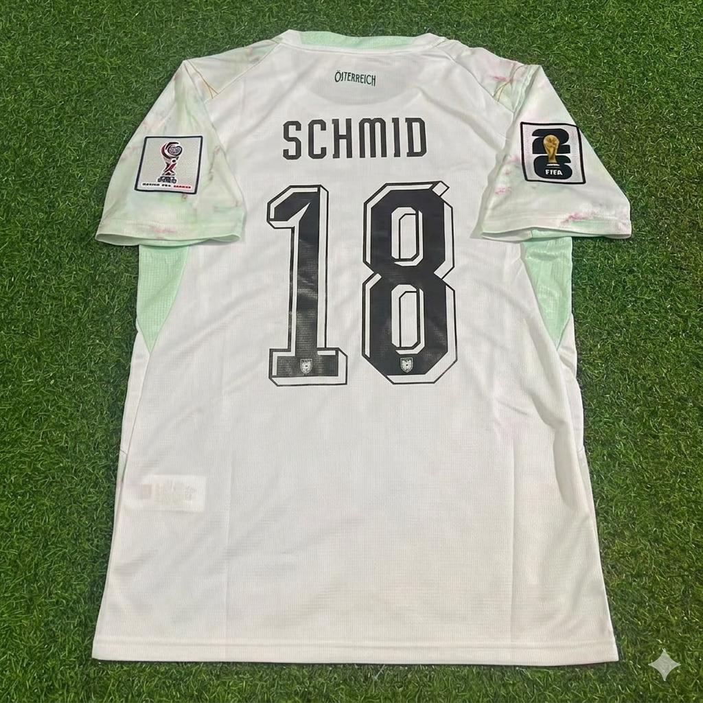 Austria National Team World Cup 2026 Romano Schmid White Football Soccer Kit Jersey