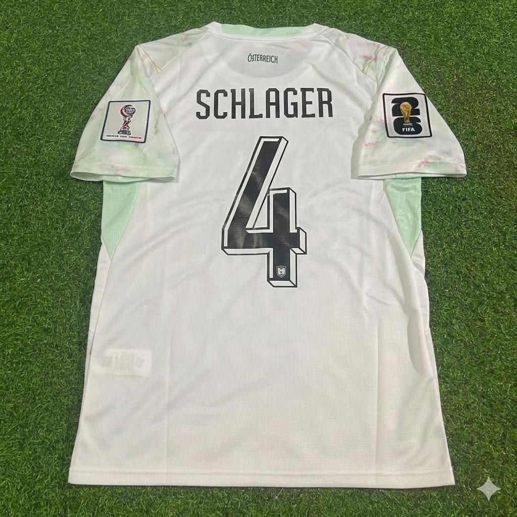 Austria National Team World Cup 2026 Xaver Schlager White Football Soccer Kit Jersey