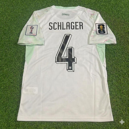Austria National Team World Cup 2026 Xaver Schlager White Football Soccer Kit Jersey
