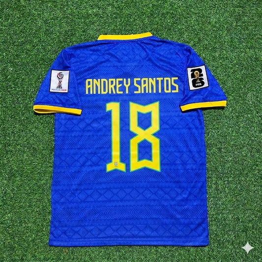 Brasilien Nationalmannschaft Weltmeisterschaft 2026 Andrey Santos Blaues Fußballtrikot