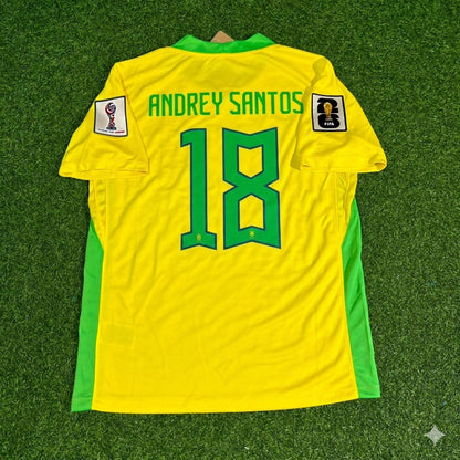 Brazil National Team World Cup 2026 Andrey Santos Football Soccer Kit Jersey