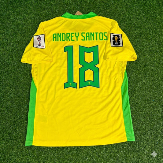 Brazil National Team World Cup 2026 Andrey Santos Football Soccer Kit Jersey