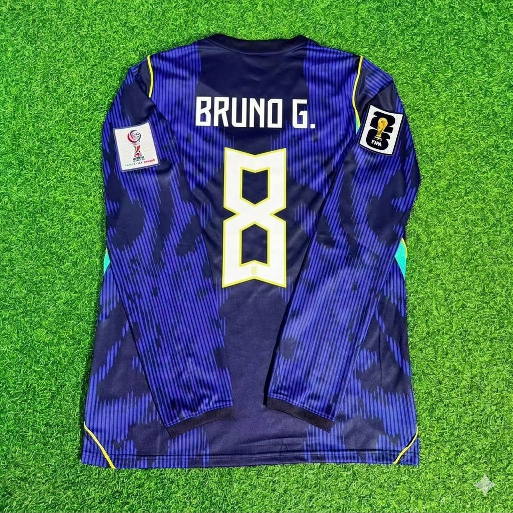 Brazil National Team World Cup 2026 Bruno Guimarães # Away Blue Football Soccer Kit Jersey