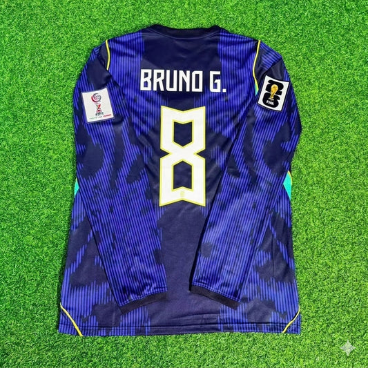 Brasilien Nationalmannschaft WM 2026 Bruno Guimarães # Auswärts blaues Fußball Trikot