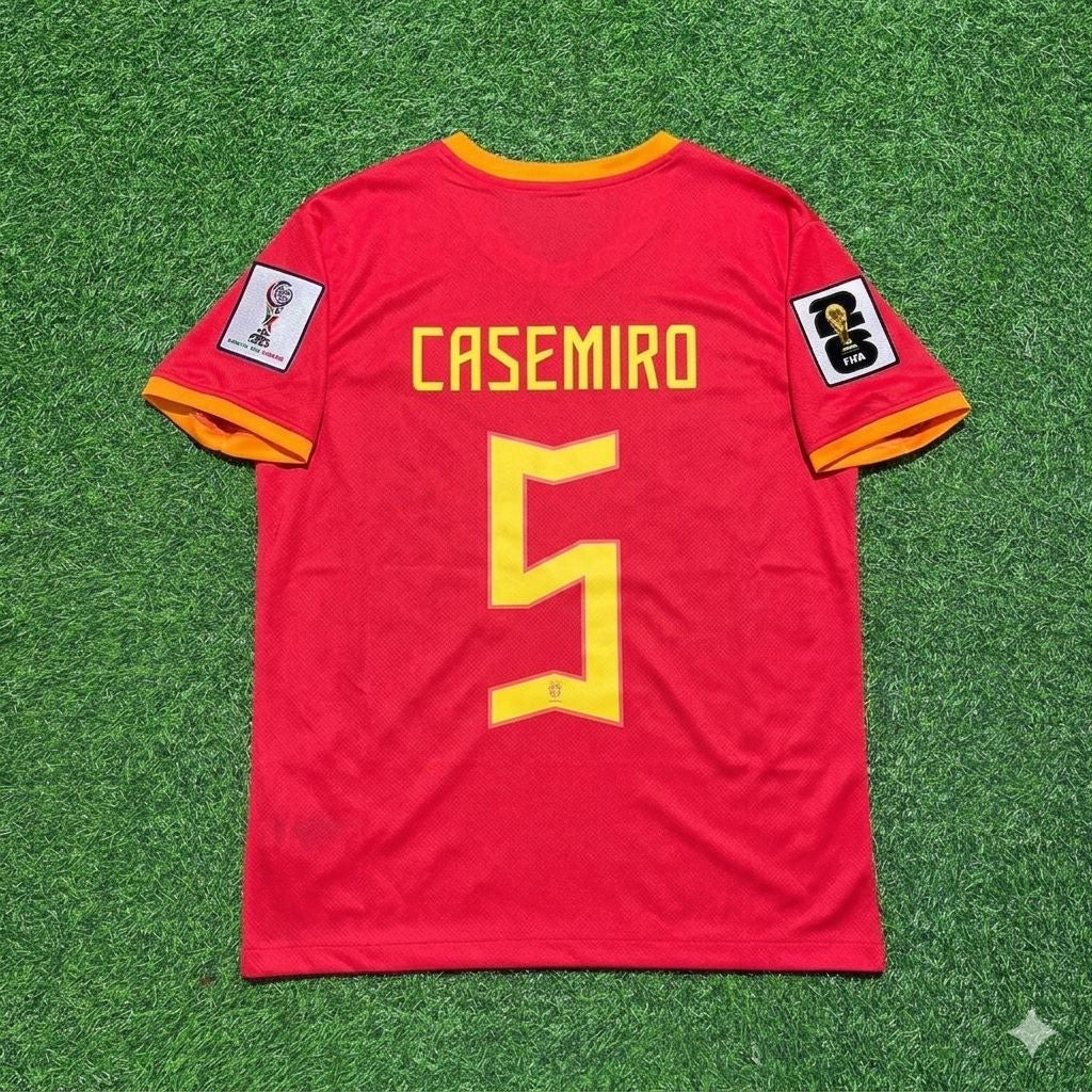 Brazil National Team World Cup 2026 Casemiro # Red Football Soccer Kit Jersey