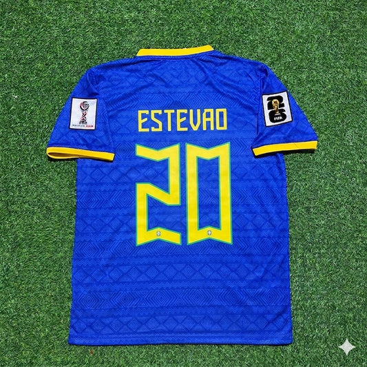 Brasilien Nationalmannschaft WM 2026 Estêvão Willian Blau Fußball Trikot