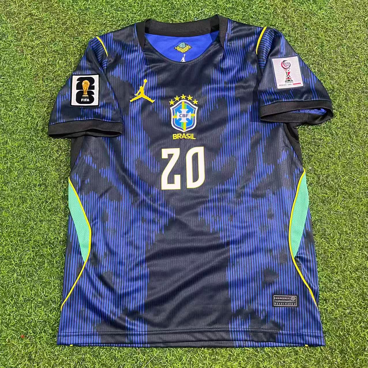 Brazil National Team World Cup 2026 Estêvão Willian # Long Sleeve Away Blue Football Soccer Kit Jersey
