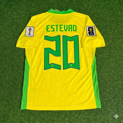 Brazil National Team World Cup 2026 Estevao Football Soccer Kit Jersey