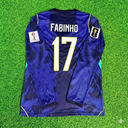 Brazil National Team World Cup 2026 Fabinho # Away Blue Football Soccer Kit Jersey