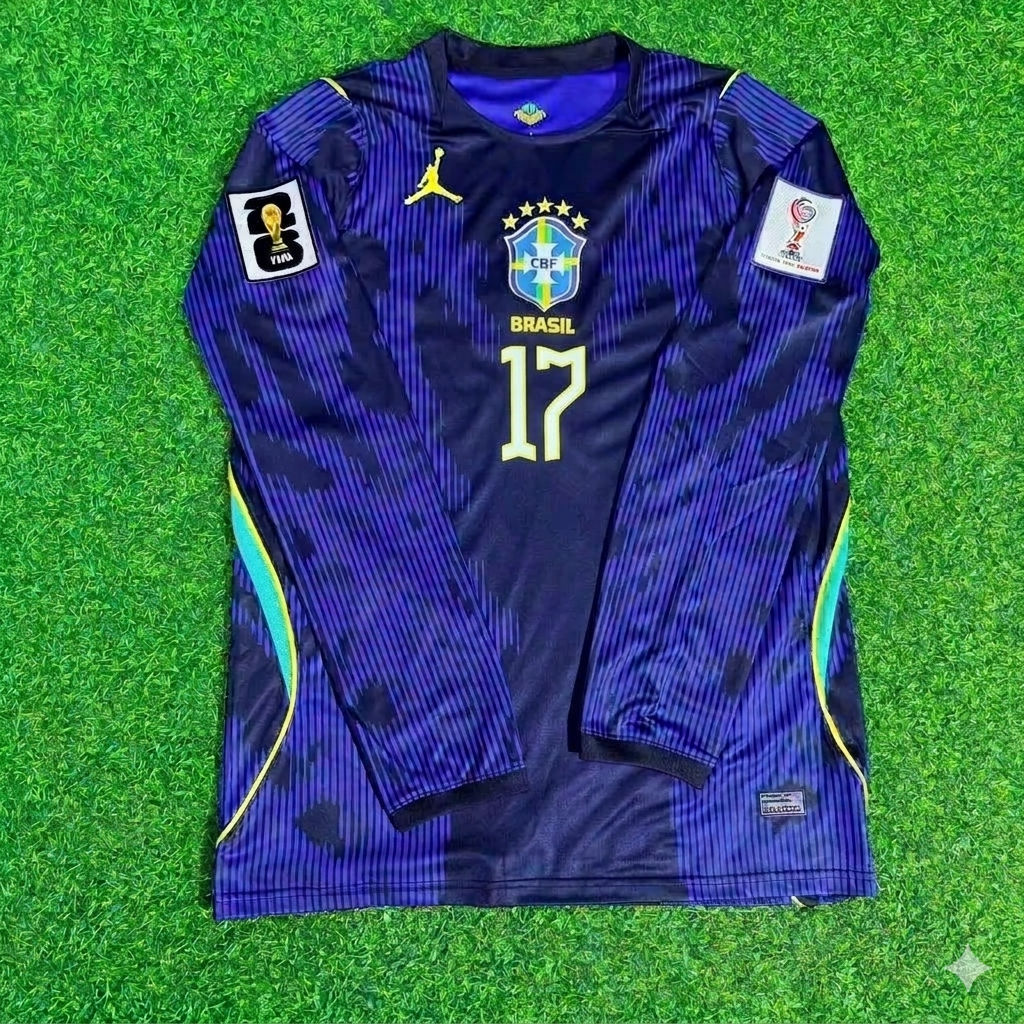 Brazil National Team World Cup 2026 Fabinho # Away Blue Football Soccer Kit Jersey