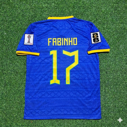Brazil National Team World Cup 2026 Fabinho Blue Football Soccer Kit Jersey