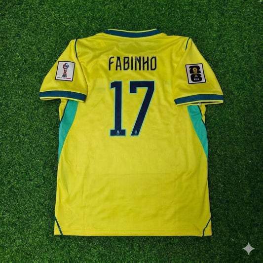 Brazil National Team World Cup 2026 Fabinho Home Yellow Football Soccer Kit Jersey