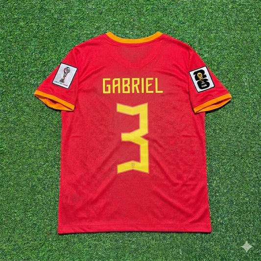 Brazil National Team World Cup 2026 Gabriel dos Santos Magalhães # Red Football Soccer Kit Jersey