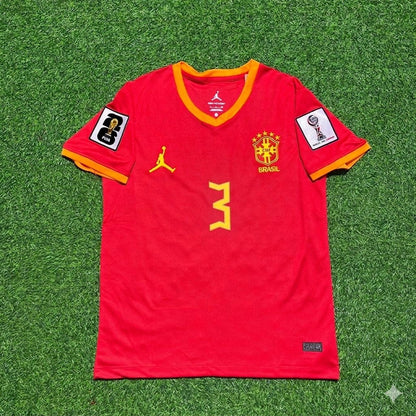 Brazil National Team World Cup 2026 Gabriel dos Santos Magalhães # Red Football Soccer Kit Jersey