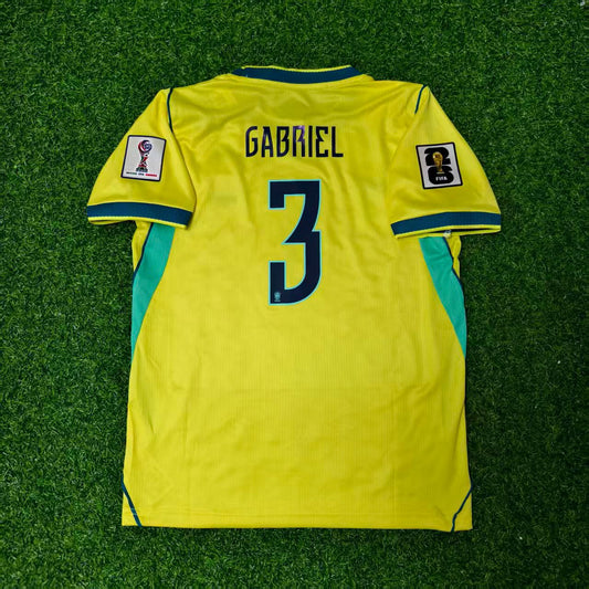 Brazil National Team World Cup 2026 Gabriel Magalhães Home Yellow Football Soccer Kit Jersey